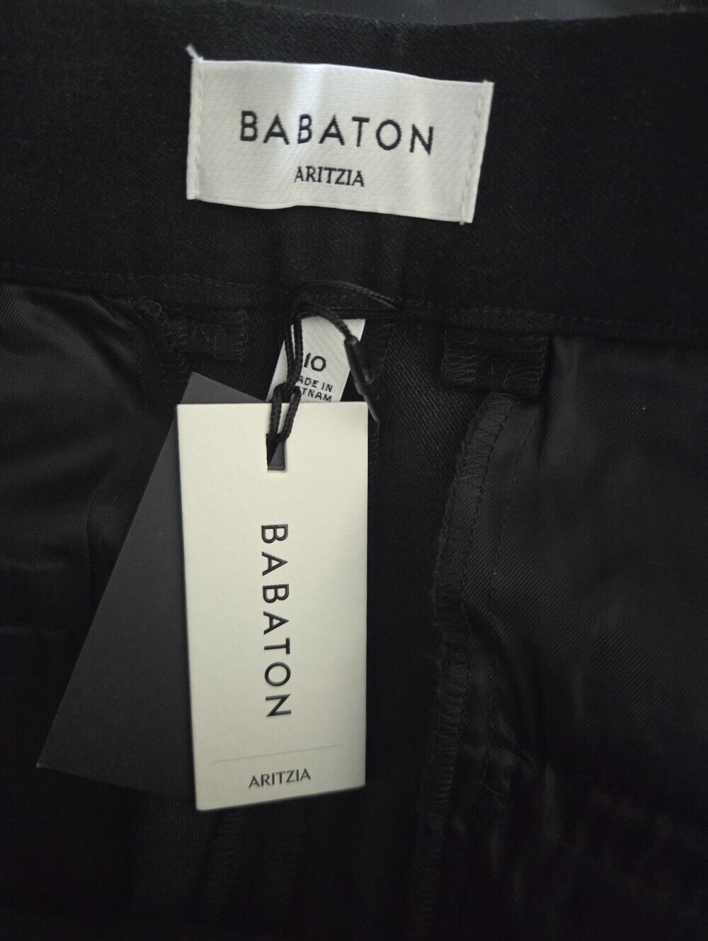NWT Aritzia Babaton Royalton Pants Slim fit Straight leg Twill Pants Black Sz 10 - Picture 15 of 16
